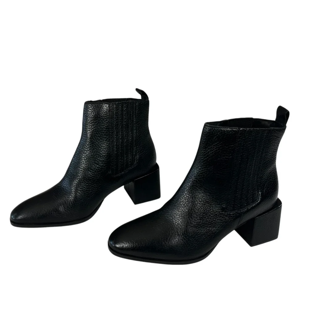 Seychelles Exit Strategy Black Leather Ankle Bootie Womens Size‎ 6